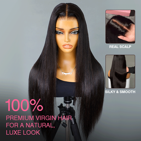 Wear Go 13x6 Silky Straight Glueless Wig HD Lace Front Wig With Invisi Draw-strings