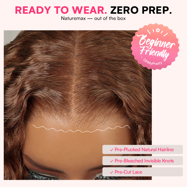 9x6 Burmese Curly Chocolate Brown Color Glueless Wig Pre Cut Lace Wear Go Wig With Elastic Drawstring
