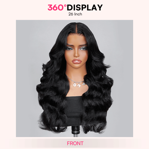 Face-Framing Trendy Layers Pre-Everything M Cap Wear Go Upgraded Body Wave Glueless 9x6 Lace Wig Pre plucked &Pre Bleached & Pre Cut