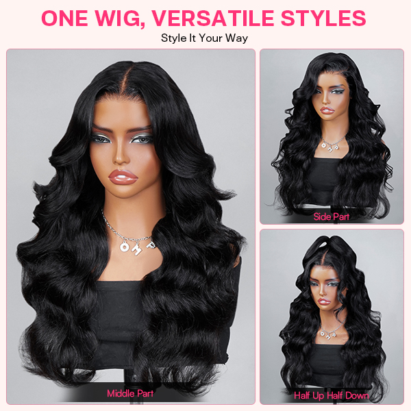 Face-Framing Trendy Layers Pre-Everything M Cap Wear Go Upgraded Body Wave Glueless 9x6 Lace Wig Pre plucked &Pre Bleached & Pre Cut