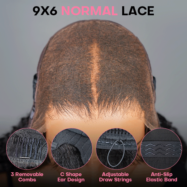 9x6 Burmese Curly Chocolate Brown Color Glueless Wig Pre Cut Lace Wear Go Wig With Elastic Drawstring