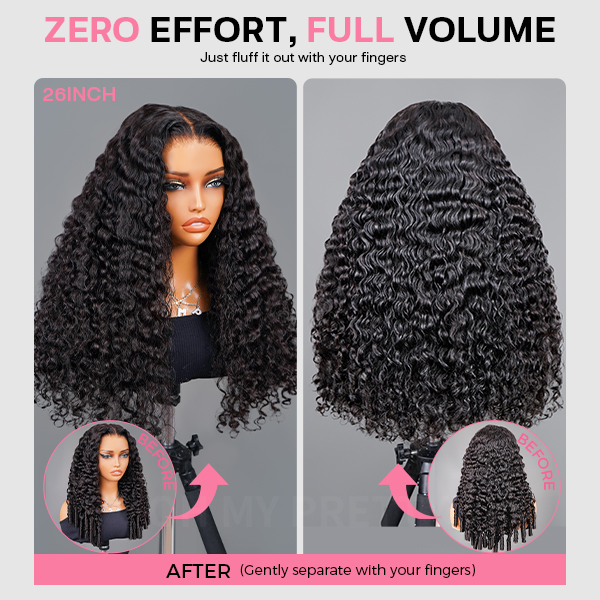 Wear Go 13x6 Burmese Curly Glueless Wig HD Lace Front Wig Real Ear To Ear With Invisi Draw-string Wig