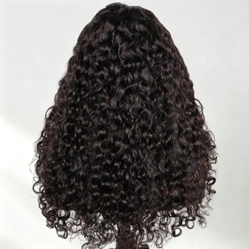 OhMyPretty Wear Go Half Wig 3 IN 1 Indian Curly Flip Over Wig Invisible Hairline Draw-strings For Beginner
