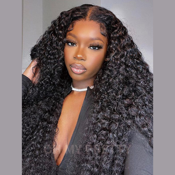 OhMyPretty Kinky Curly 13x4 Lace Front Wig with Pre-plucked Edges