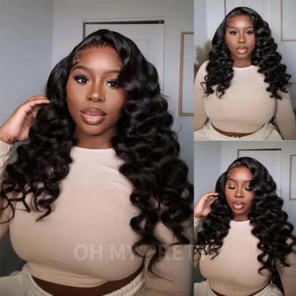 Loose Deep Wave 13x4 Lace Front Wig with Pre-plucked Edges 180% Density Flash Sale 