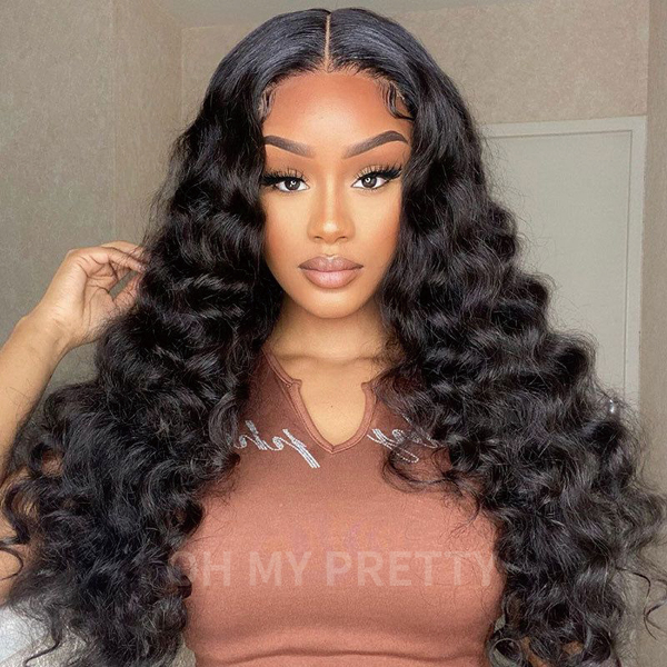 Loose Deep Wave 4*4 Lace Closure Wig with Pre-plucked Edges Crazy Clearance Sale