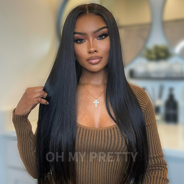 OhMyPretty Straight 13x4 Lace Front Wig with Pre-plucked Edges