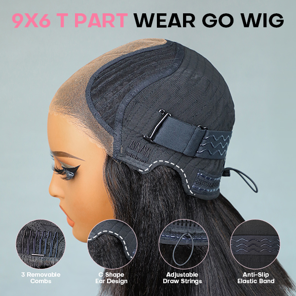 yaki straight layered bob wig wear and go t part wig