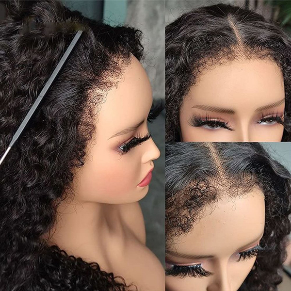 4C Hairline Kinky Curly 13x4 HD Lace Frontal Wig With Curly Baby Hair