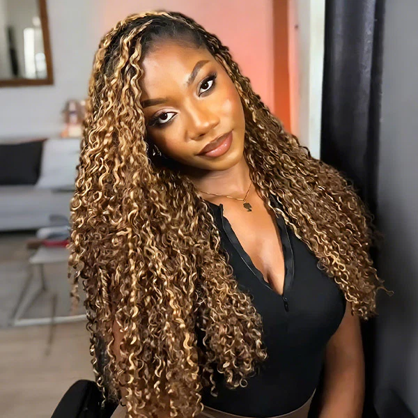 Highlight Burmese Curly Crochet Human Hair for Boho Braids Plush Texture Time-Saving Pre-Separated Tangle Free