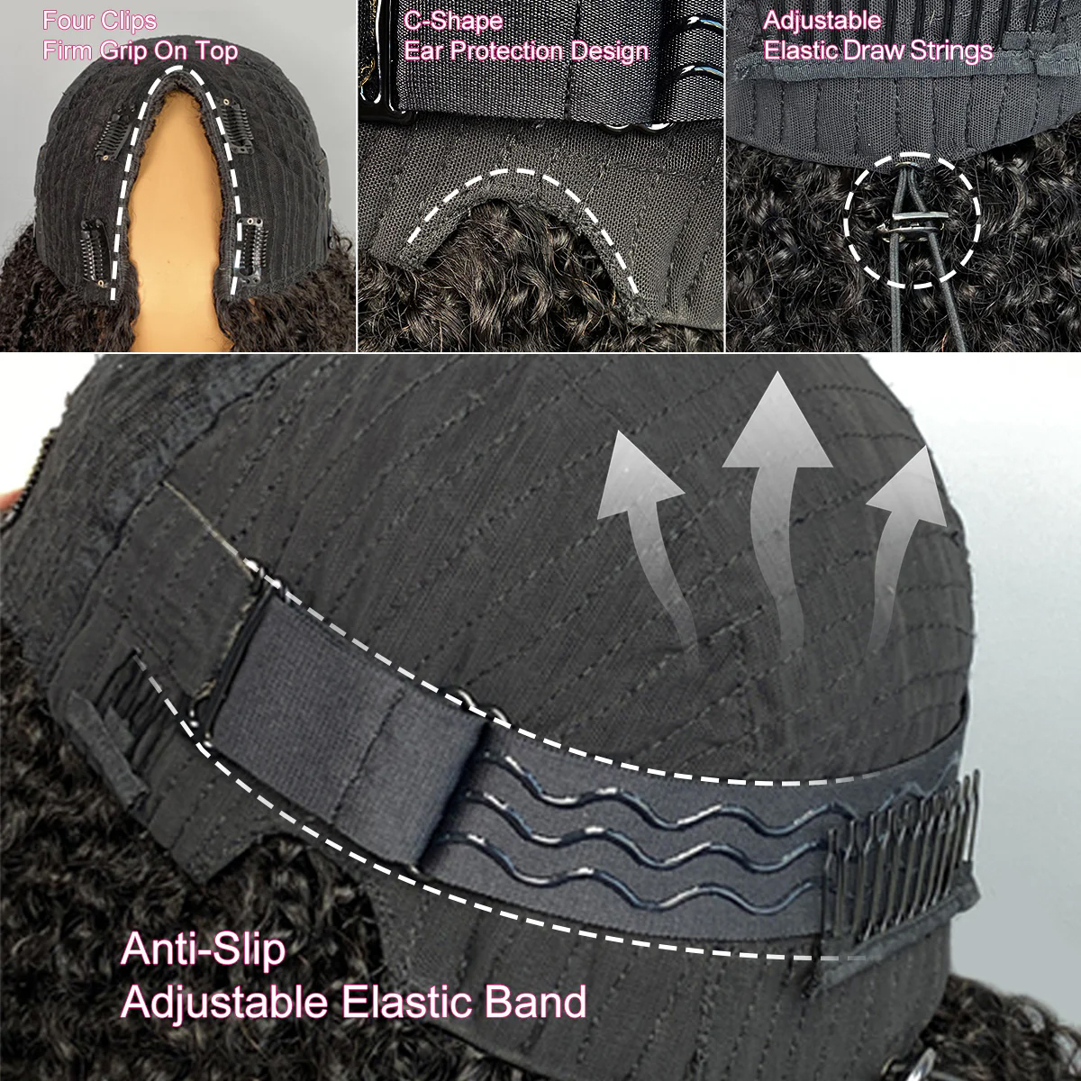 water wave v part wig cap