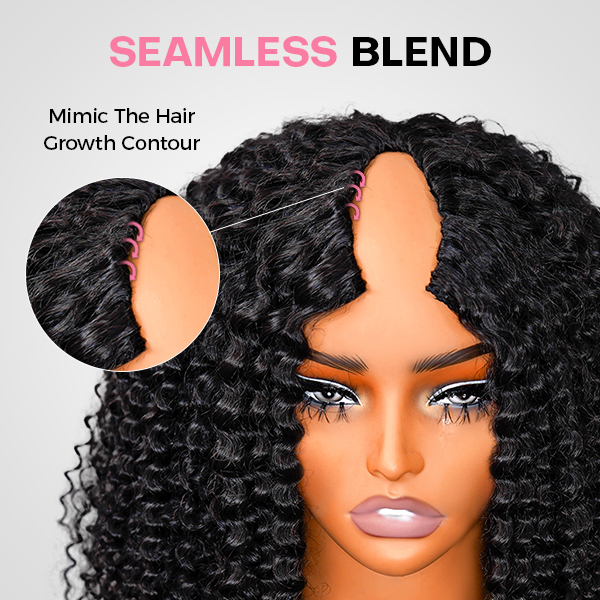 OhMyPrettywig water wave v part wig seamless blend