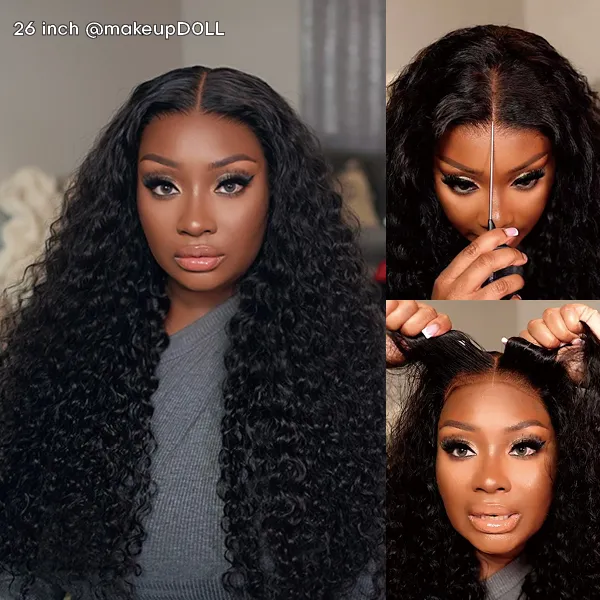 OhMyPretty Glueless Water Wave Wear Go 6X4 HD Lace Wig With Pre-plucked Edges