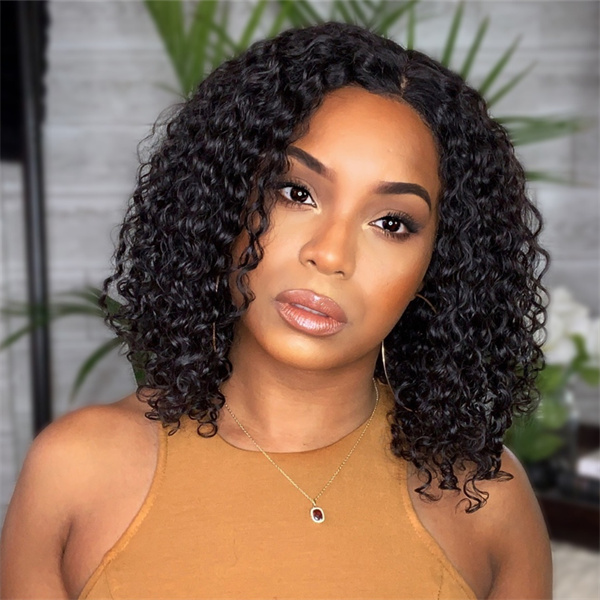 Kinky Curly Bob Wig Bob Human Hair Lace Front Wigs