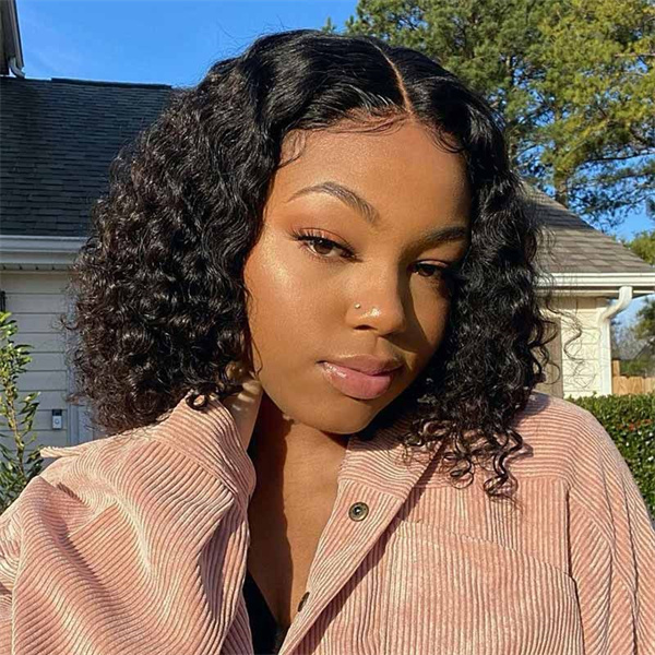 Short Water Wave Bob Wig Bob Human Hair Lace Wigs