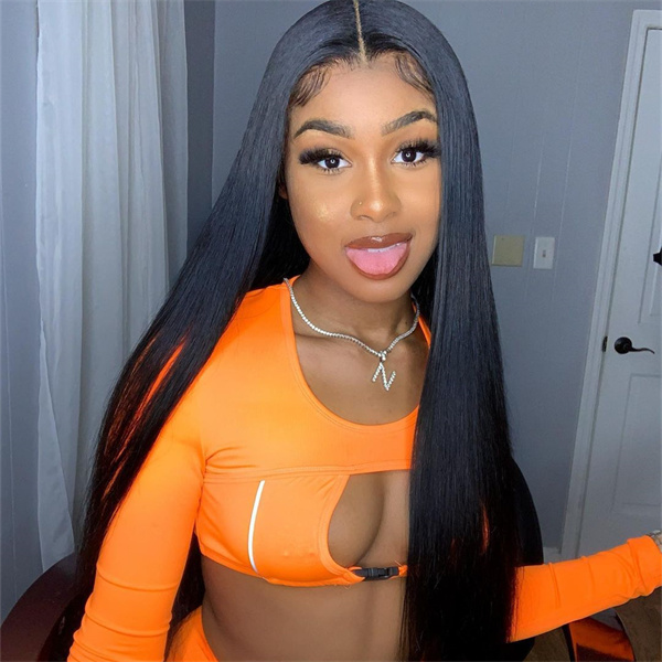 OhMyPretty Straight 13x4 Lace Front Wig with Pre-plucked Edges