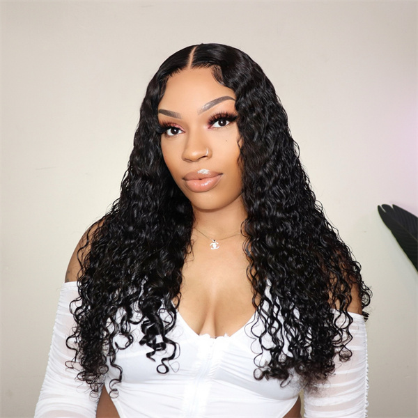Water Wave Lace Closure Wig with Pre-plucked Edges