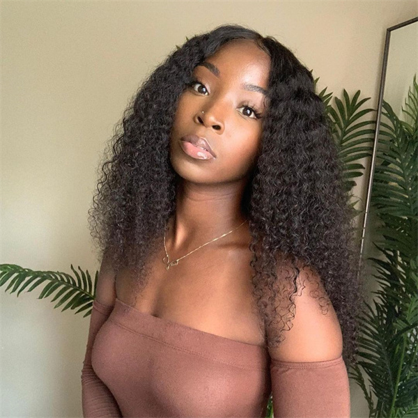 Kinky Curly Human Hair Full Lace Wig