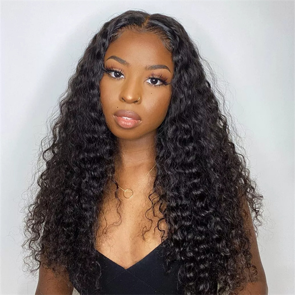 Deep Curly Lace Closure Wig with Pre-plucked Edges