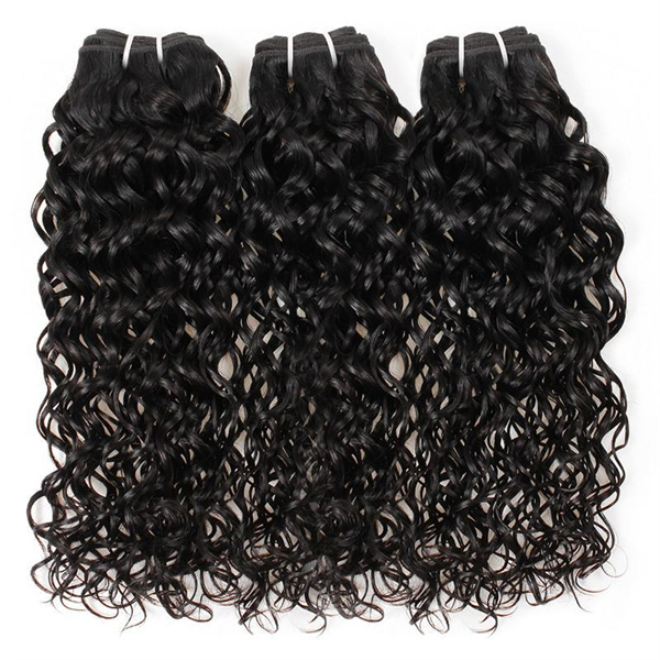 Water Wave Hair 4*4 Lace Closure with 3 Bundles