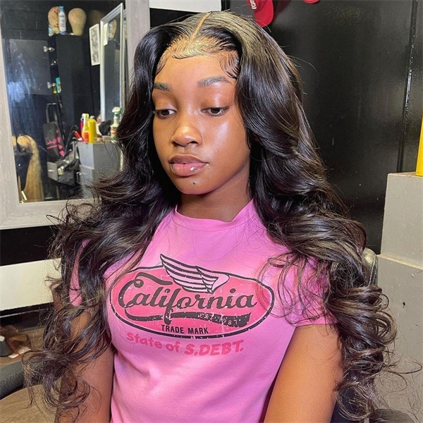 OhMyPretty Body Wave 13x4 Lace Front Wig with Pre-plucked Edges