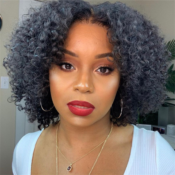 Kinky Curly Bob Wig Bob Human Hair Lace Front Wigs