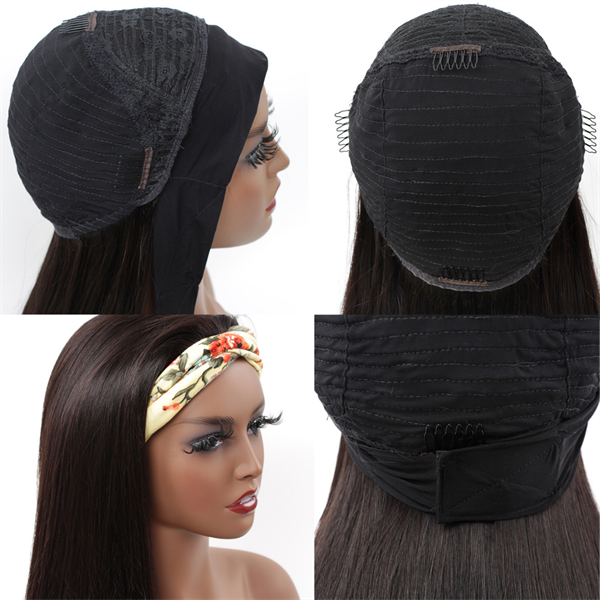 Straight Human Hair Headband Wig