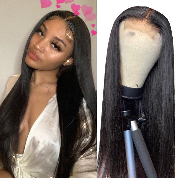 Straight Lace Closure Wig with Pre-plucked Edges