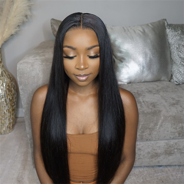 Straight Lace Closure Wig with Pre-plucked Edges