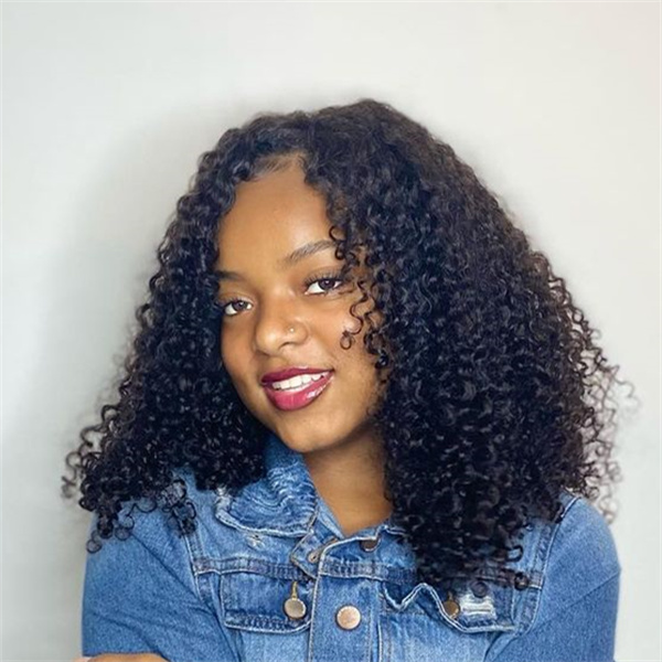 kinky curly u part wig human hair