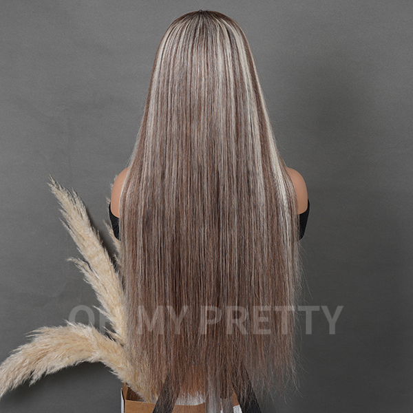 Wear Go Glueless Highlight 4/613 Color Straight 6x4 Lace Wig With Pre-plucked Hairline
