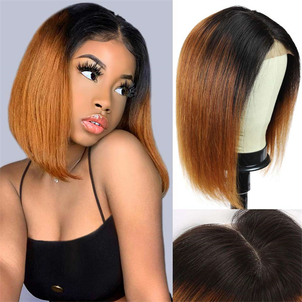 Ombre Ginger Orange  Bob Wigs Short  Straight  Bob Lace Front Wigs