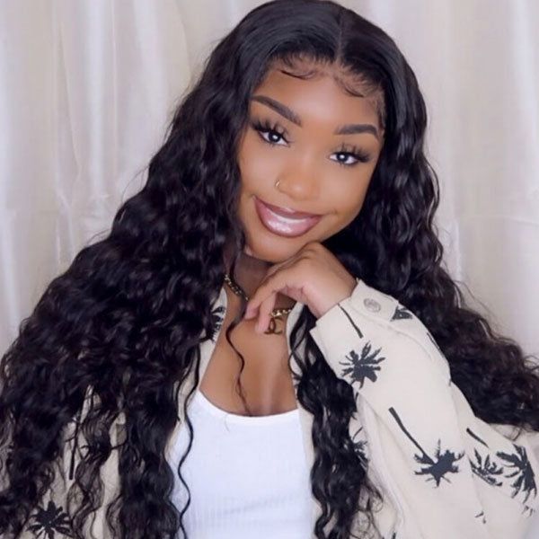 Loose Deep Lace Closure Wig with Pre-plucked Edges