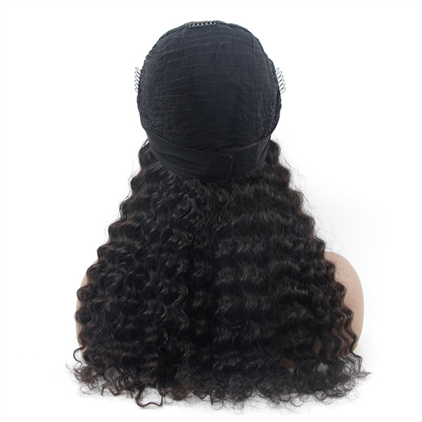 Deep Curly Human Hair Headband Wig