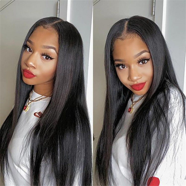 Beginner Friendly V Part Wigs Straight Thin Part Human Hair Wig