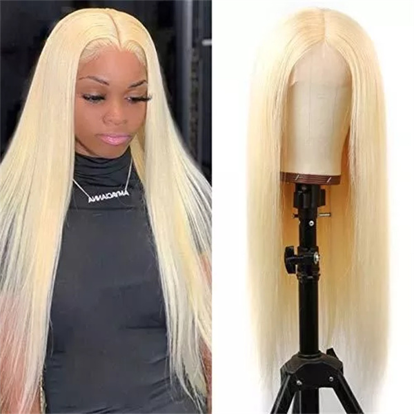 #613 Blonde Straight Lace Closure Wig with Pre-plucked Edges