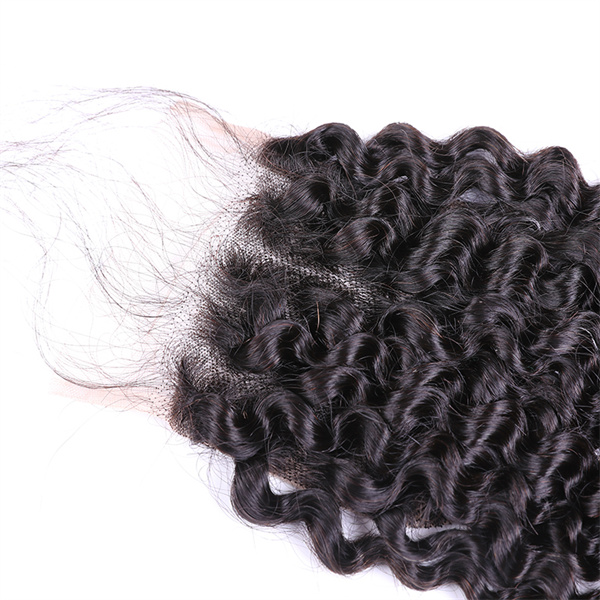 Kinky Curly Hair 4*4 Lace Closure with 3 Bundles
